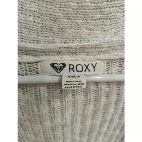 Women's white knitted long sleeve shacket by Roxy size M - Picture 2 of 6